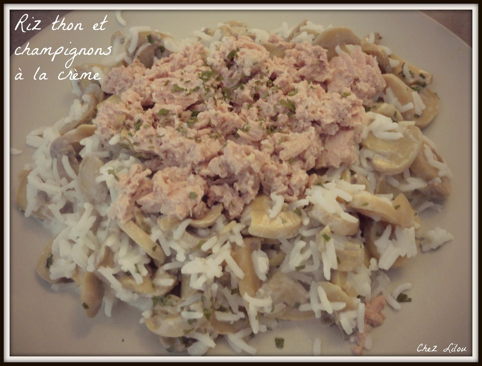 Riz thon et champignons à la crème
