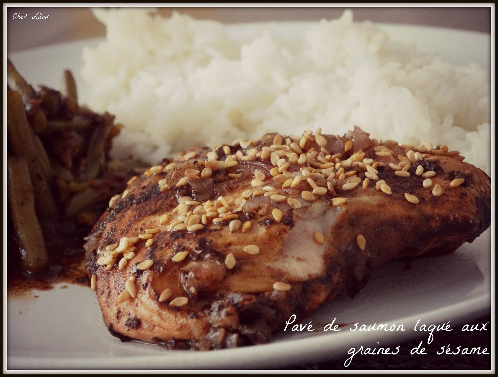 Pavé de Saumon laqué aux graines de sésame