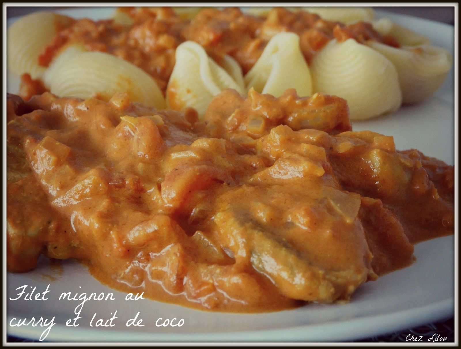 Filet mignon au curry et au lait de coco