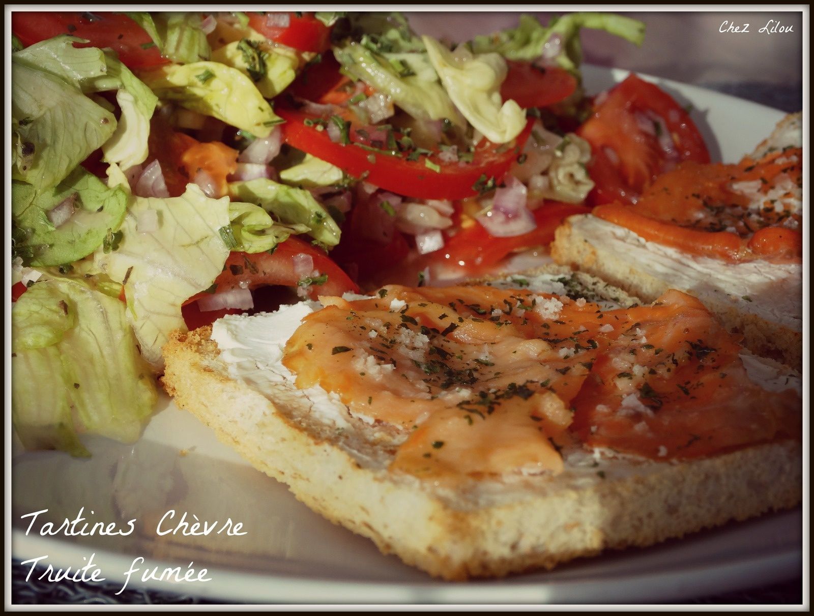 Tartines Chèvre et Truite fumée