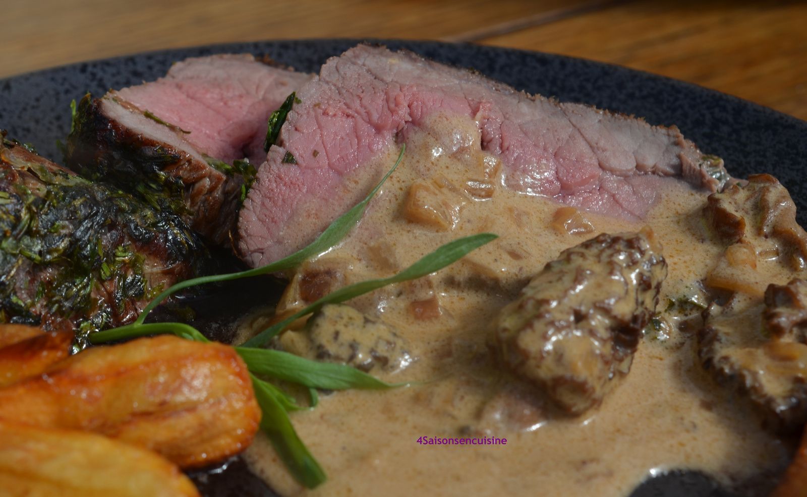 Filet de boeuf en croûte d'herbes aux morilles - 4 Saisons en cuisine