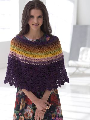 Modèle gratuit - poncho femme au crochet - LES FILS D'HELENE