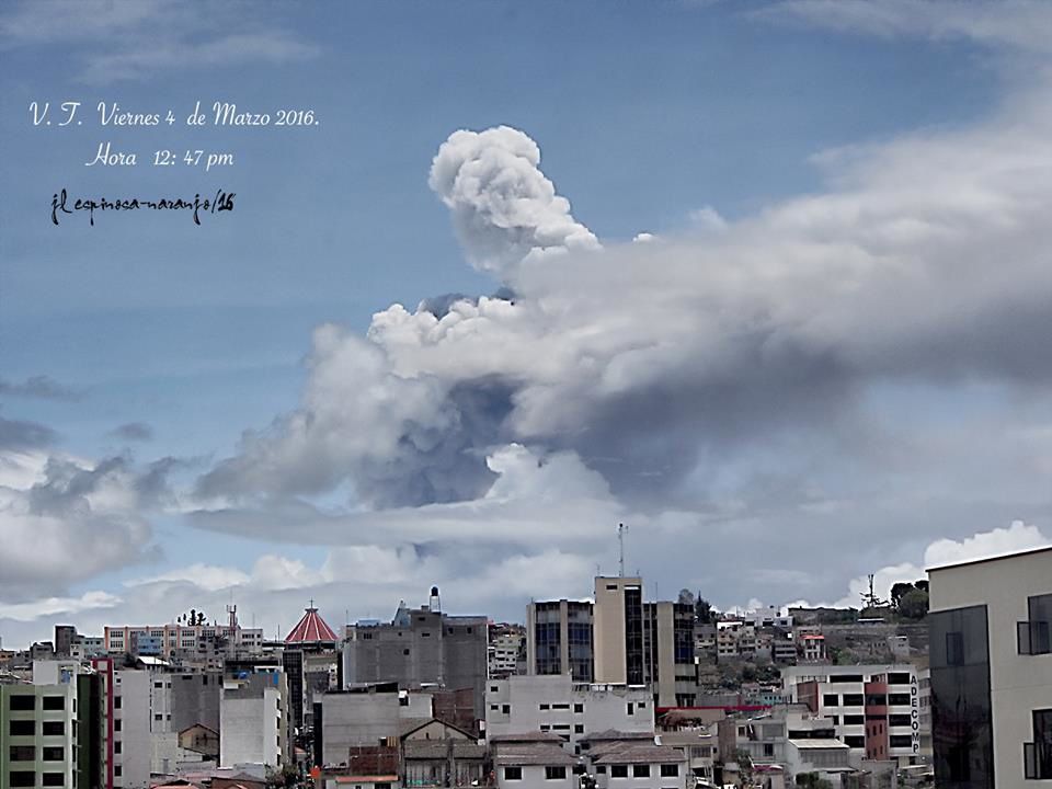 Tungurahua - 04.03.2016 / 12h47 loc. - photo José Luis Espinosa-Naranjo