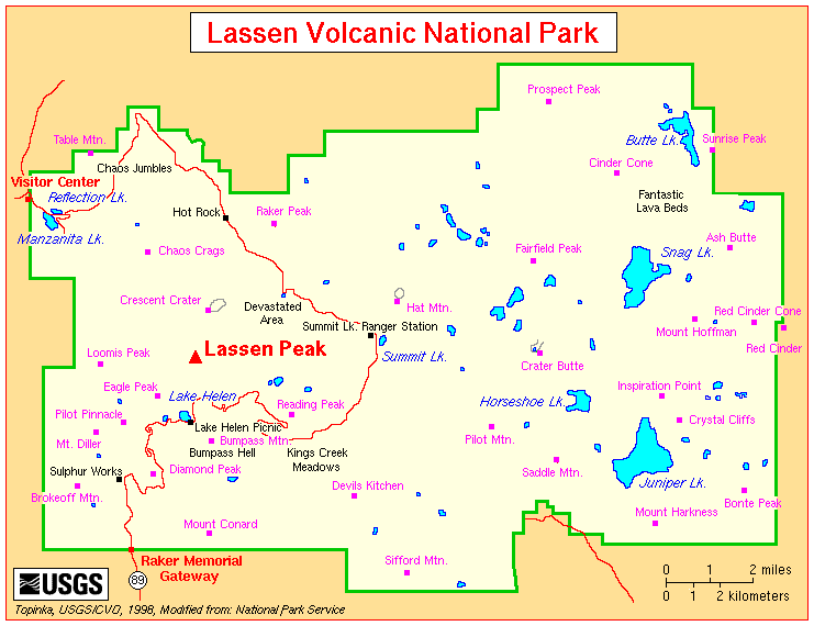 Lassen peak national park - carte USGS