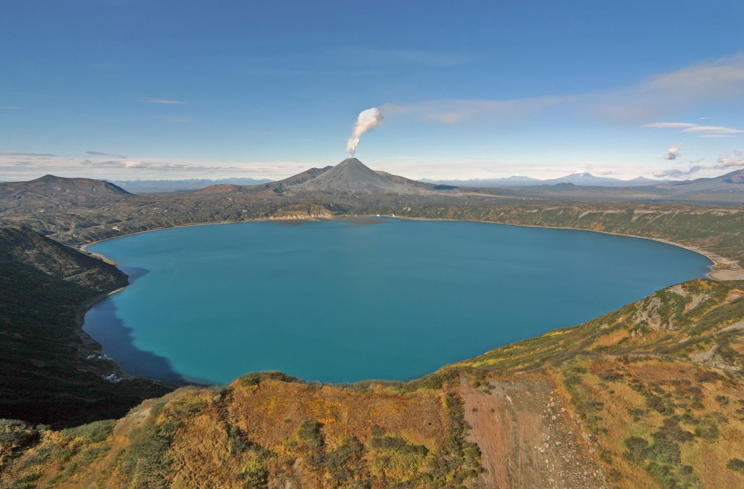 The lake and the volcano Karymsky - photod'archives Mikhail Zelensky