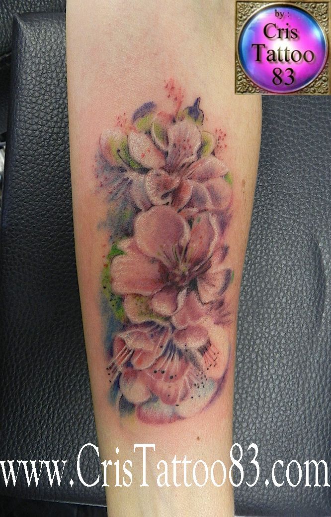 tatouage,fleurs,aquarelle