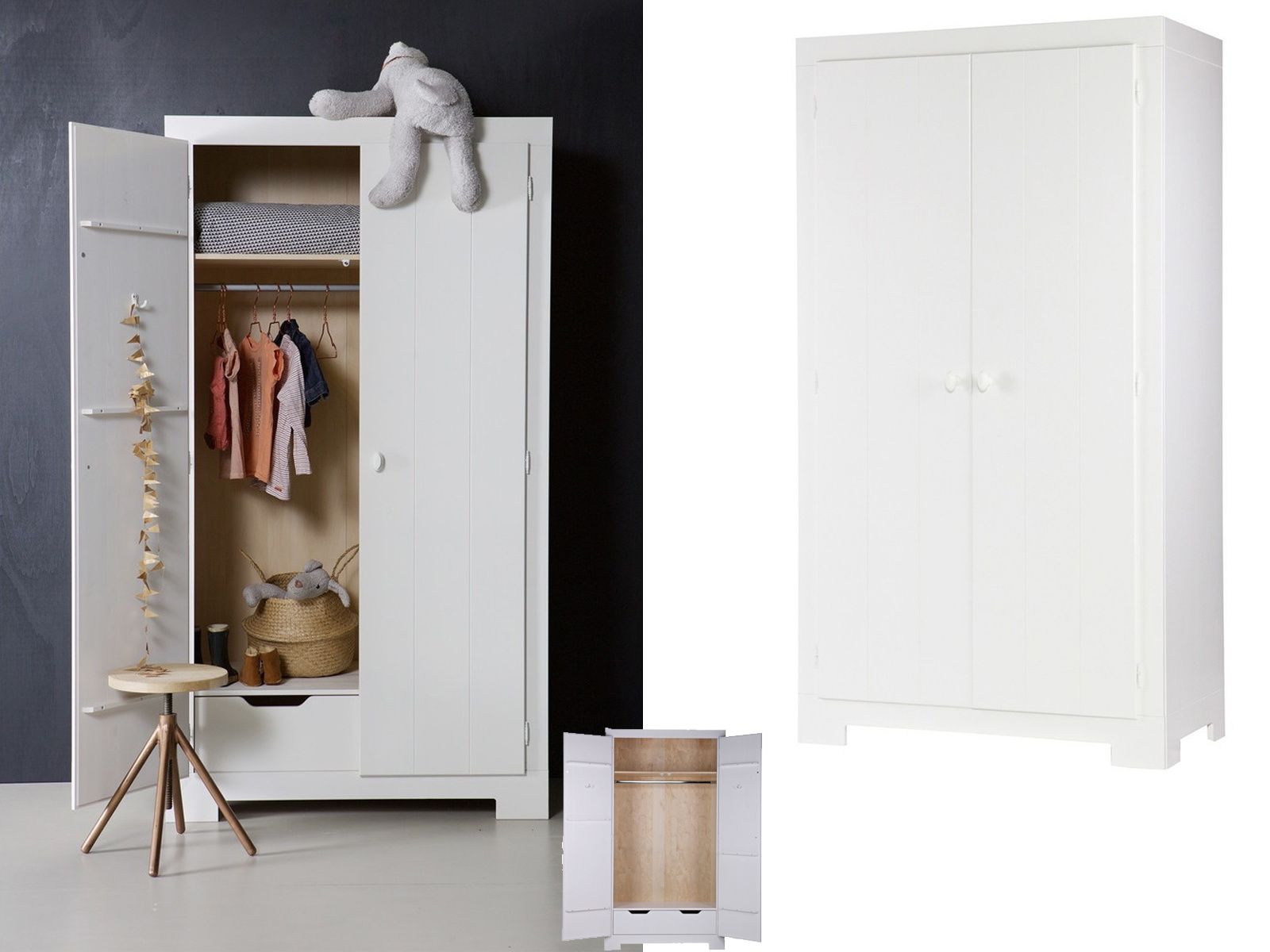Deco Chambre Armoire Penderie En Bois Blanc Drawer Maisons Du