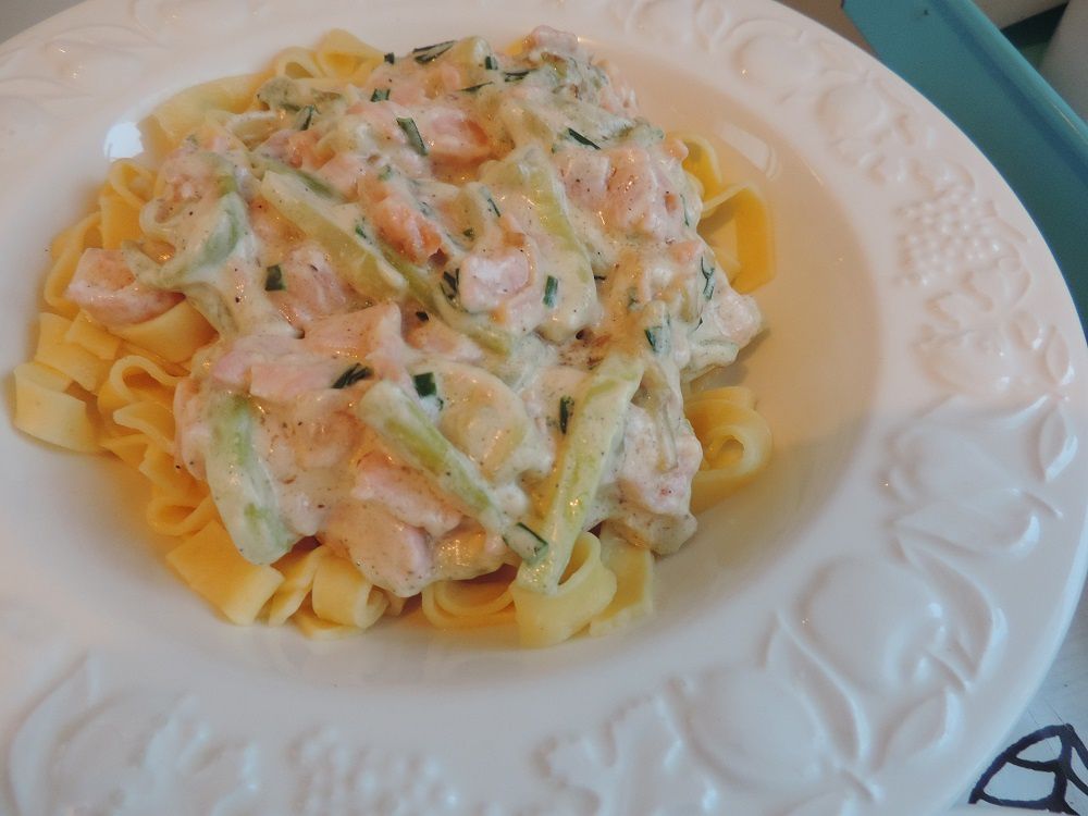 Tagliatelles aux courgettes et saumon fumé - Mymy Cuisine...