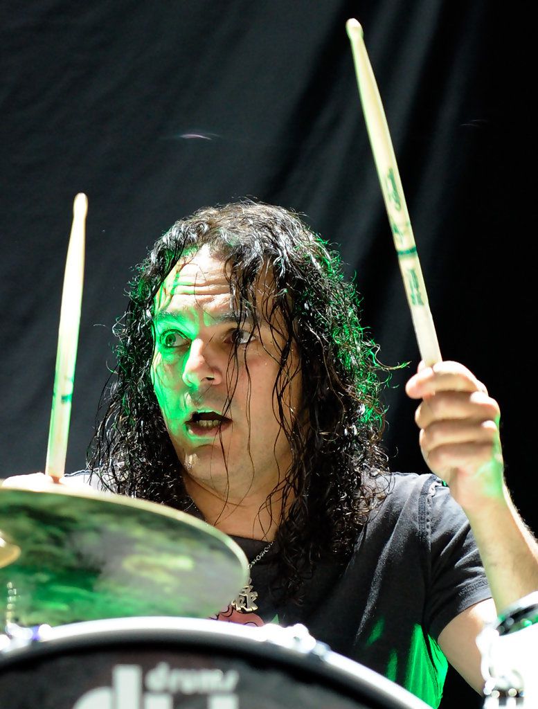 Fred Coury, Cinderella drummer performs as the band opens for the Scorpions at the Thomas & Mack Center August 3, 2010 in Las Vegas, Nevada