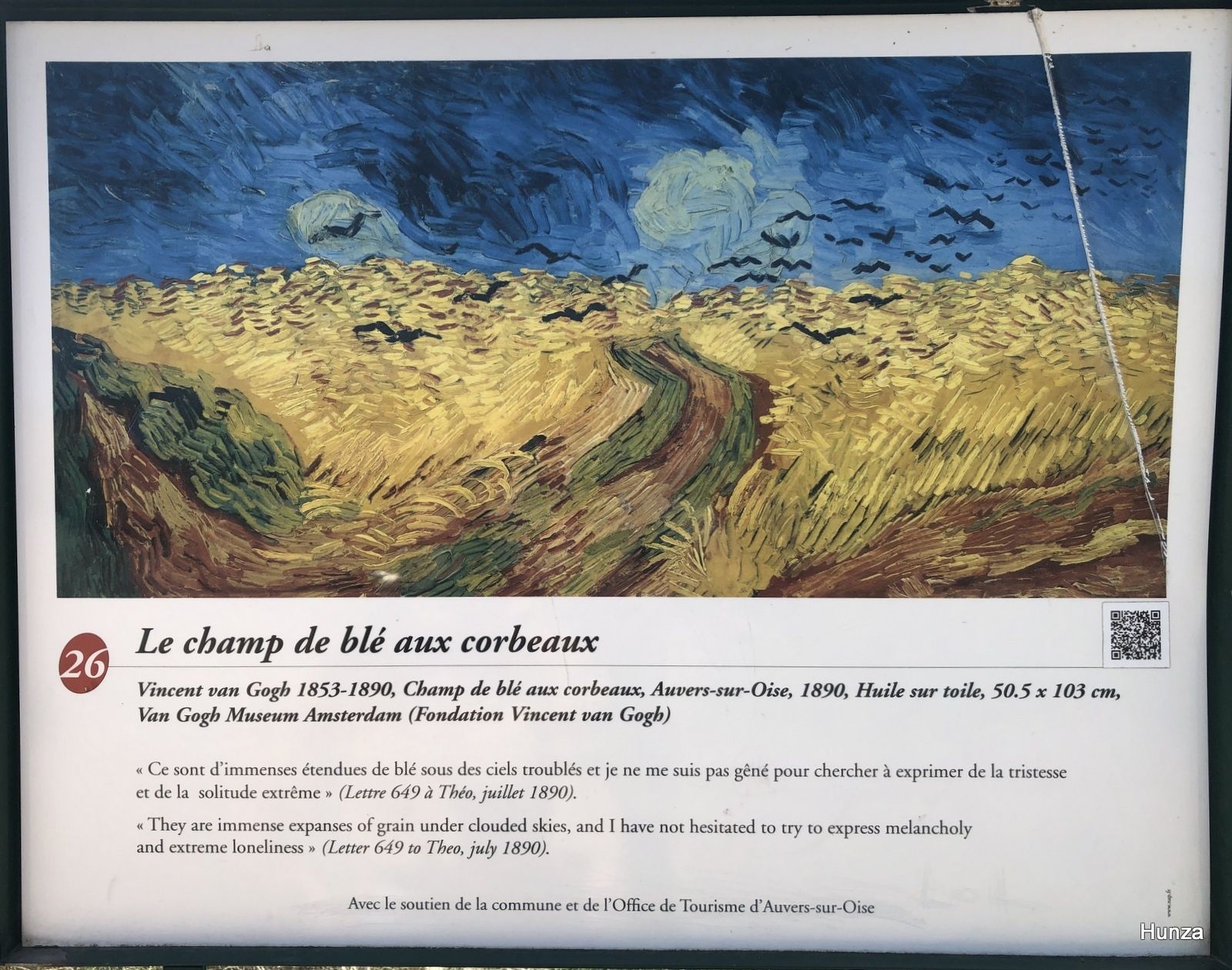 Tableau De Van Gogh 4 Lettres En train à Auvers sur Oise pour une balade sur les traces de Vincent
