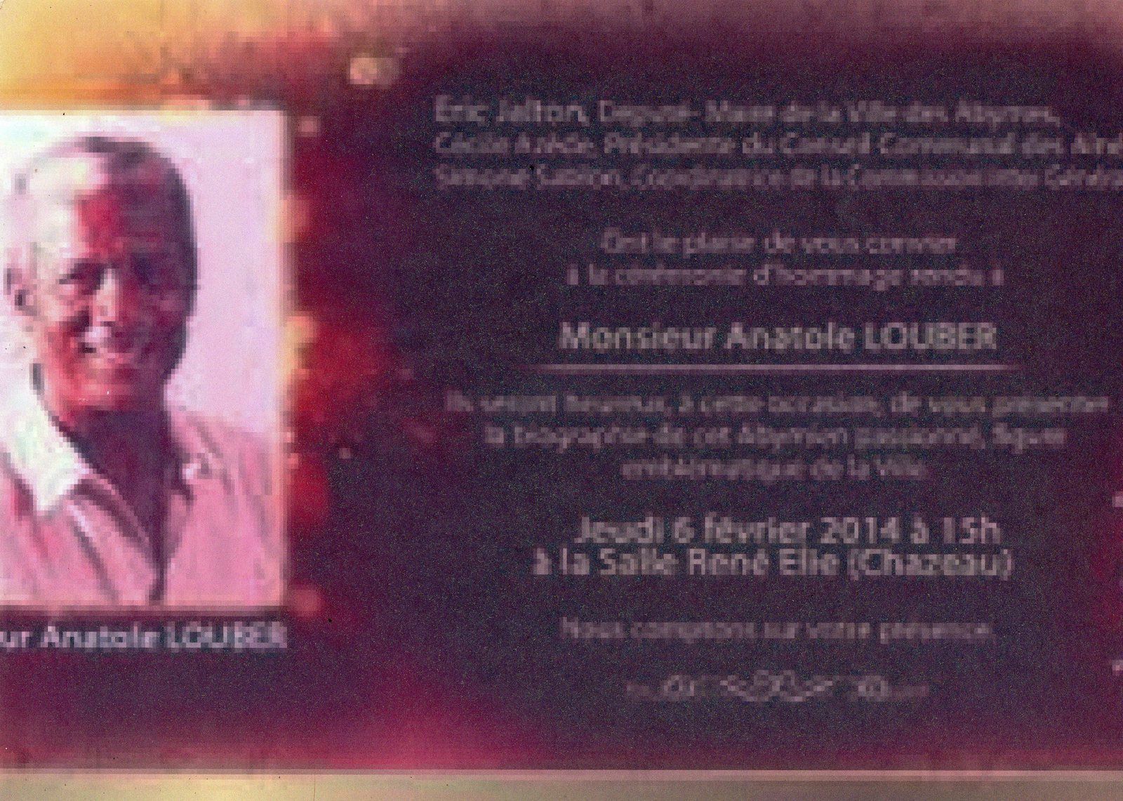 Le décès de M. Anatole Louber, par Edouard Boulogne. 