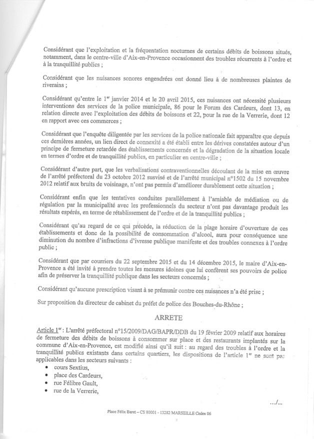 arrêté municipale zone de rencontre