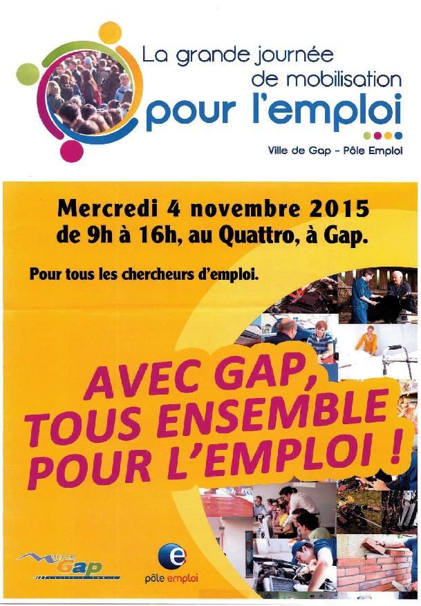 Grande journée de mobilisation pour l'emploi - 4 novembre 2015 Gap - Le Quattro