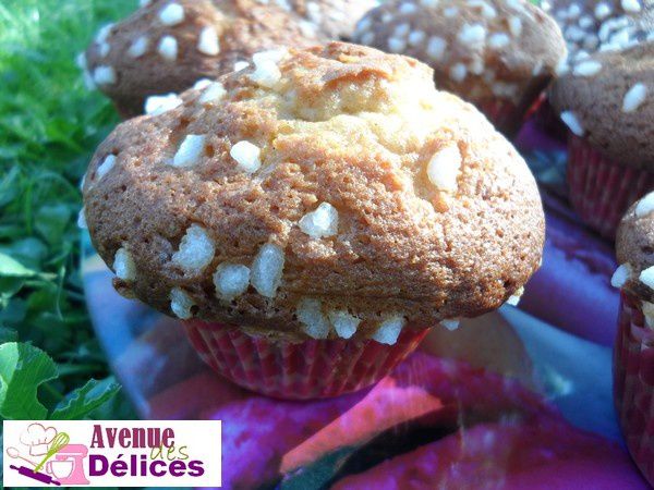 Madeleines façon muffins, finition chouquettes