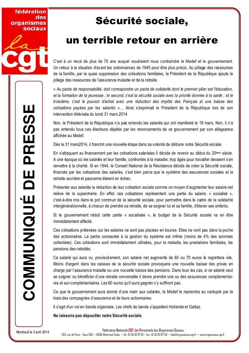 Halte au vol en bande organisée! Front Syndical de Classe