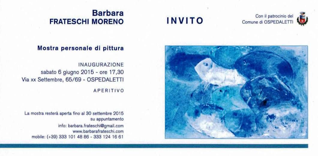 Ospedaletti: mostra personale di Barbara Frateschi Moreno dal 6 giugno