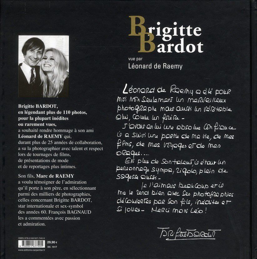 Livre Brigitte Bardot par Marc de Raemy...