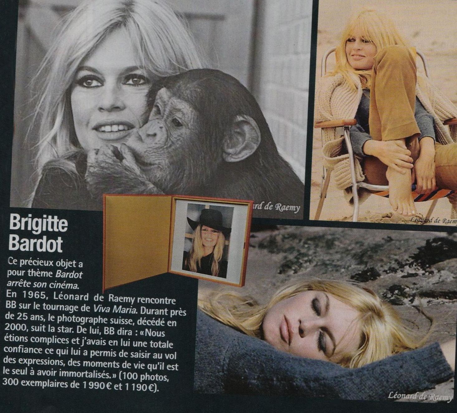 Coffret Brigitte Bardot dans France dimanche n° 3633 du 15 avril 2016