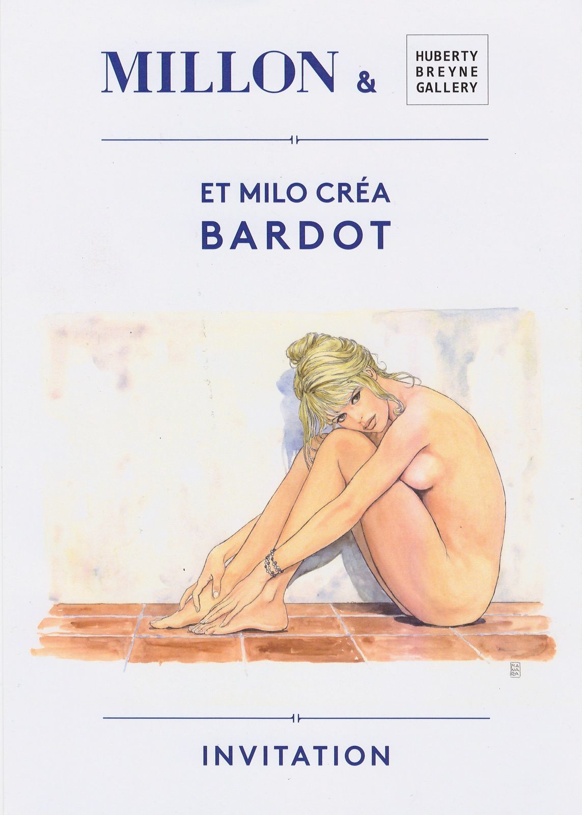 Carton invitation Et Milo créa Bardot 15cm x 21cm