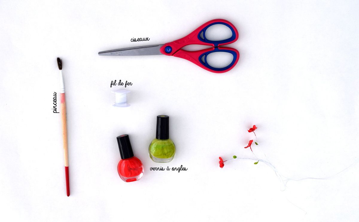 DIY : Fleurs en fil de fer et vernis à ongles - Miss E. créations