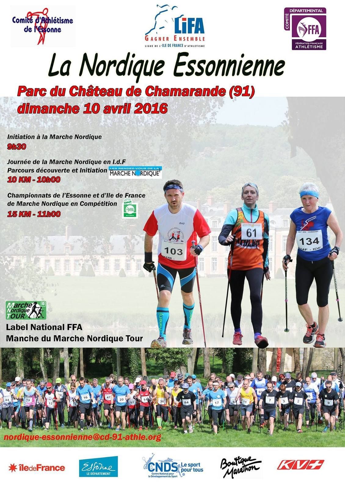 A noter sur vos agendas : LA NORDIQUE ESSONNIENNE le dimanche 10 avril 2016 dans Le domaine du parc de Chamarande !