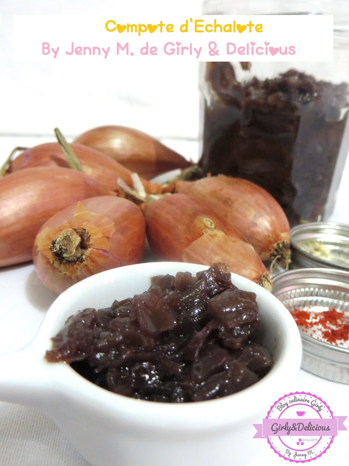 Compote d'échalote épicée au vin rouge Girly and Delicious