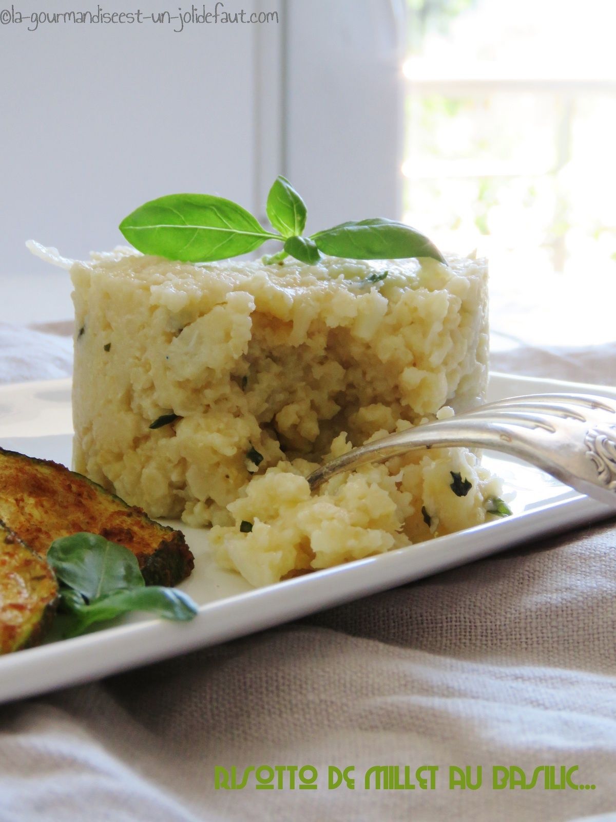 Risotto de millet au basilic et ces courgettes épicées la gourmandise