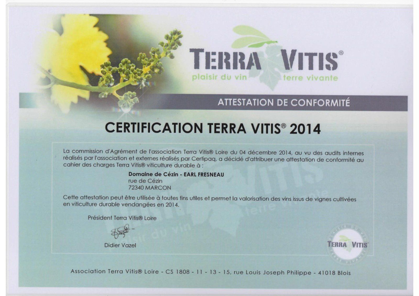 Les vins 2014 @DomainedeCezin sont @TerraVitis