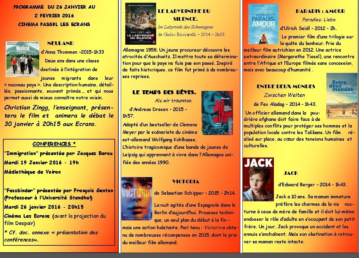 rencontres franco allemandes du cinéma