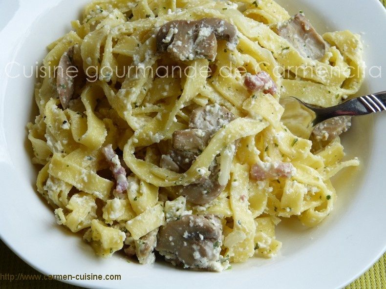 Tagliatelles A La Ricotta Et Champignons De Paris Cuisine
