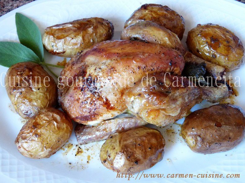Coquelet et Primabreizh (pommes de terre primeur) rôti au four - Cuisine  gourmande de Carmencita