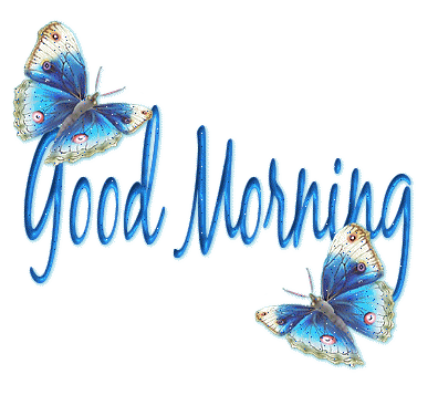 Good Morning - Papillons - Gif scintillant - Gratuit