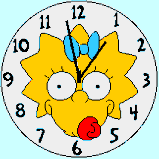 The Simpsons - Maggie - Horloge - Gif animé - Gratuit - Le Monde des Gifs