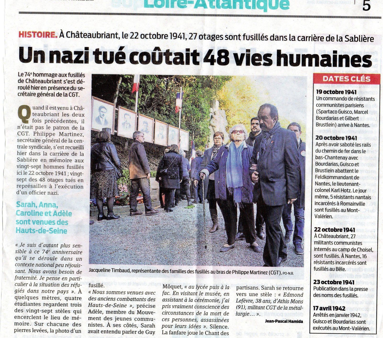 Commémoration de Chateaubriant - 25 octobre2015