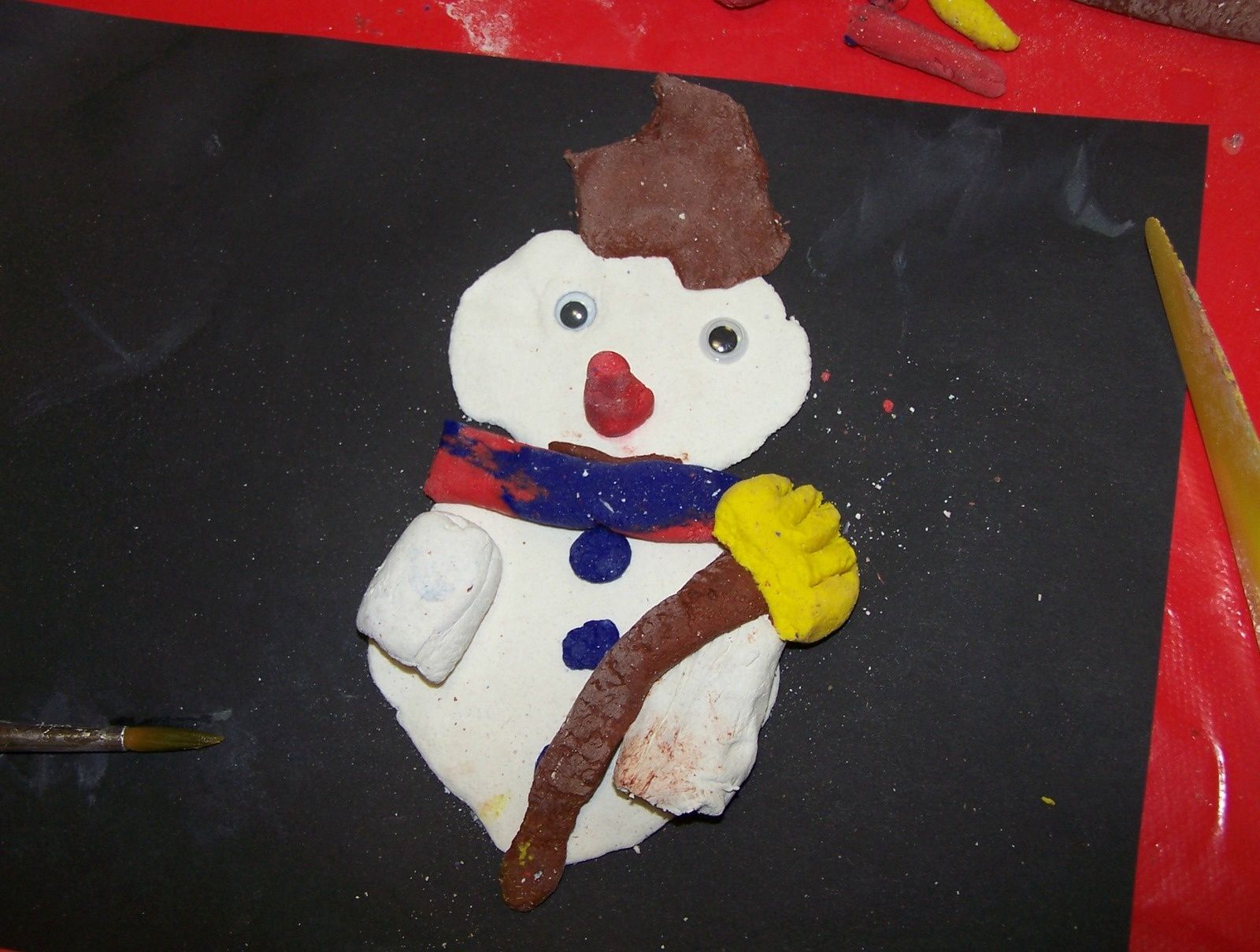Mosaique De Pate A Sel Bonhomme De Neige Association Pittoresque