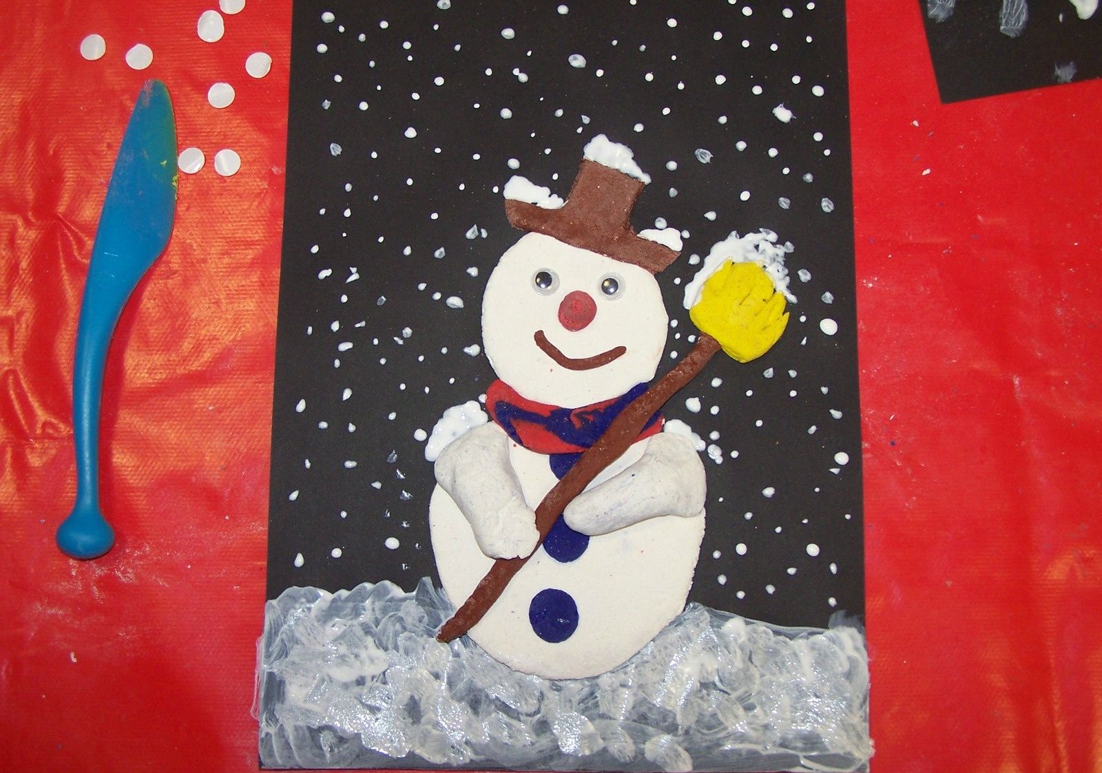 Mosaique De Pate A Sel Bonhomme De Neige Association Pittoresque