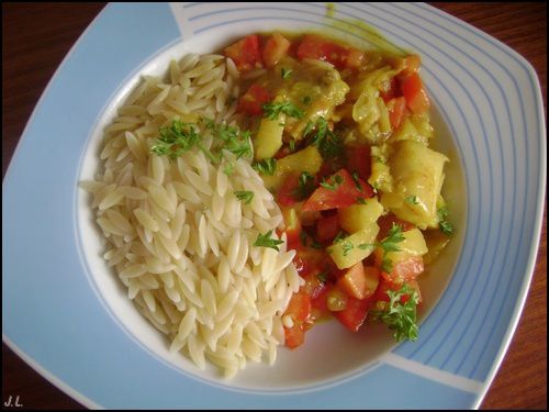 Wok de poisson a l'ananas et au curry - Une toquée en cuisine