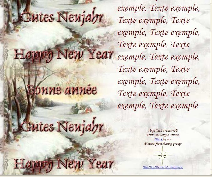 Bonne année Gutes Neujahr Happy New Year Incredimail &amp; A4 h l &amp; outlook