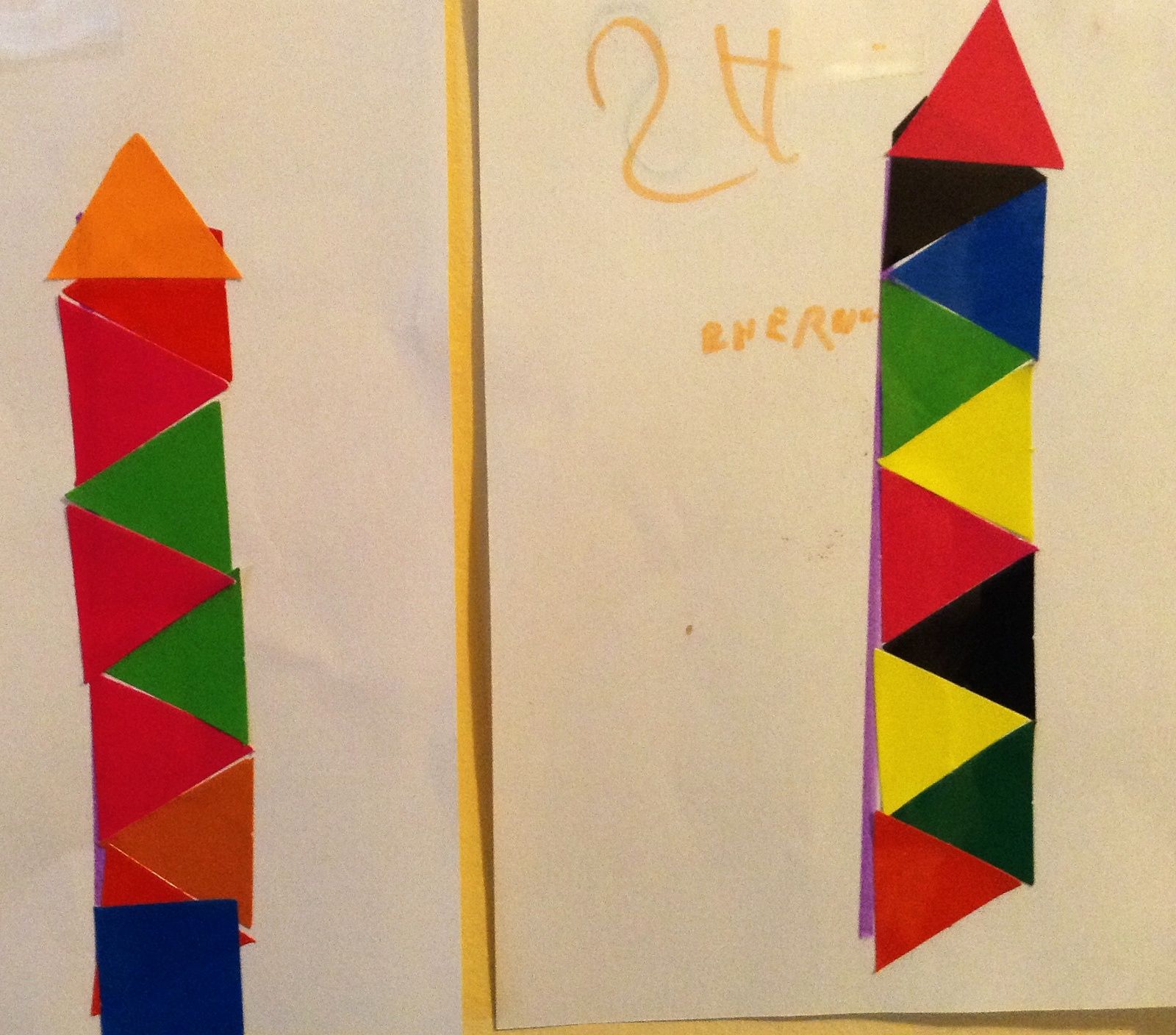 Galerie des petits quelques oeuvres réalisées avec des enfants de Crayon en gommettes réalisé