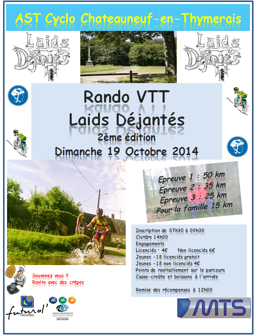 Randonnée VTT le 19 octobre à Chateauneuf en Thymerais (28)