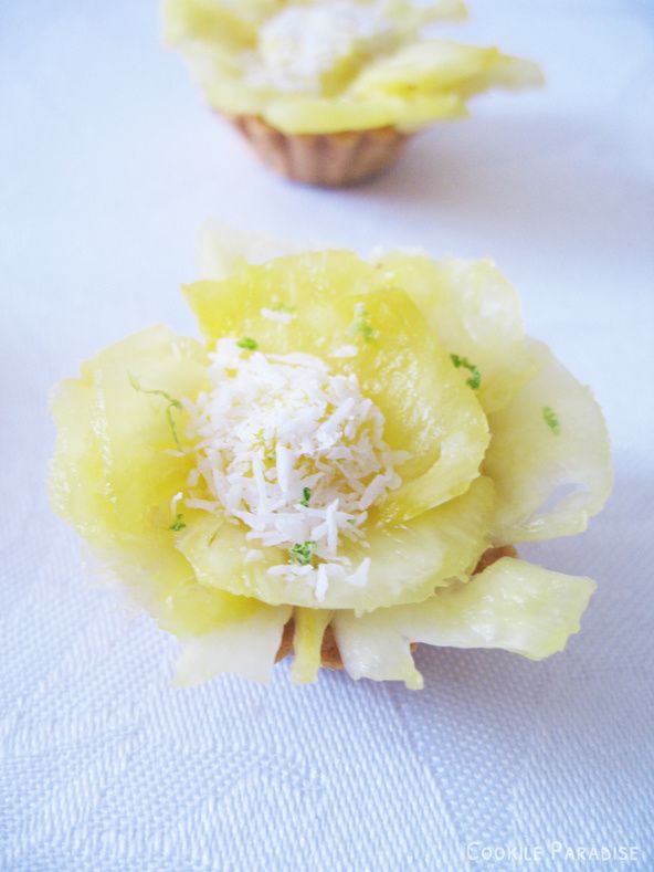 Mini tartelette d’ananas à la noix de coco &amp; au citron vert ♥ ma cure pure &amp; simple d’exotisme 