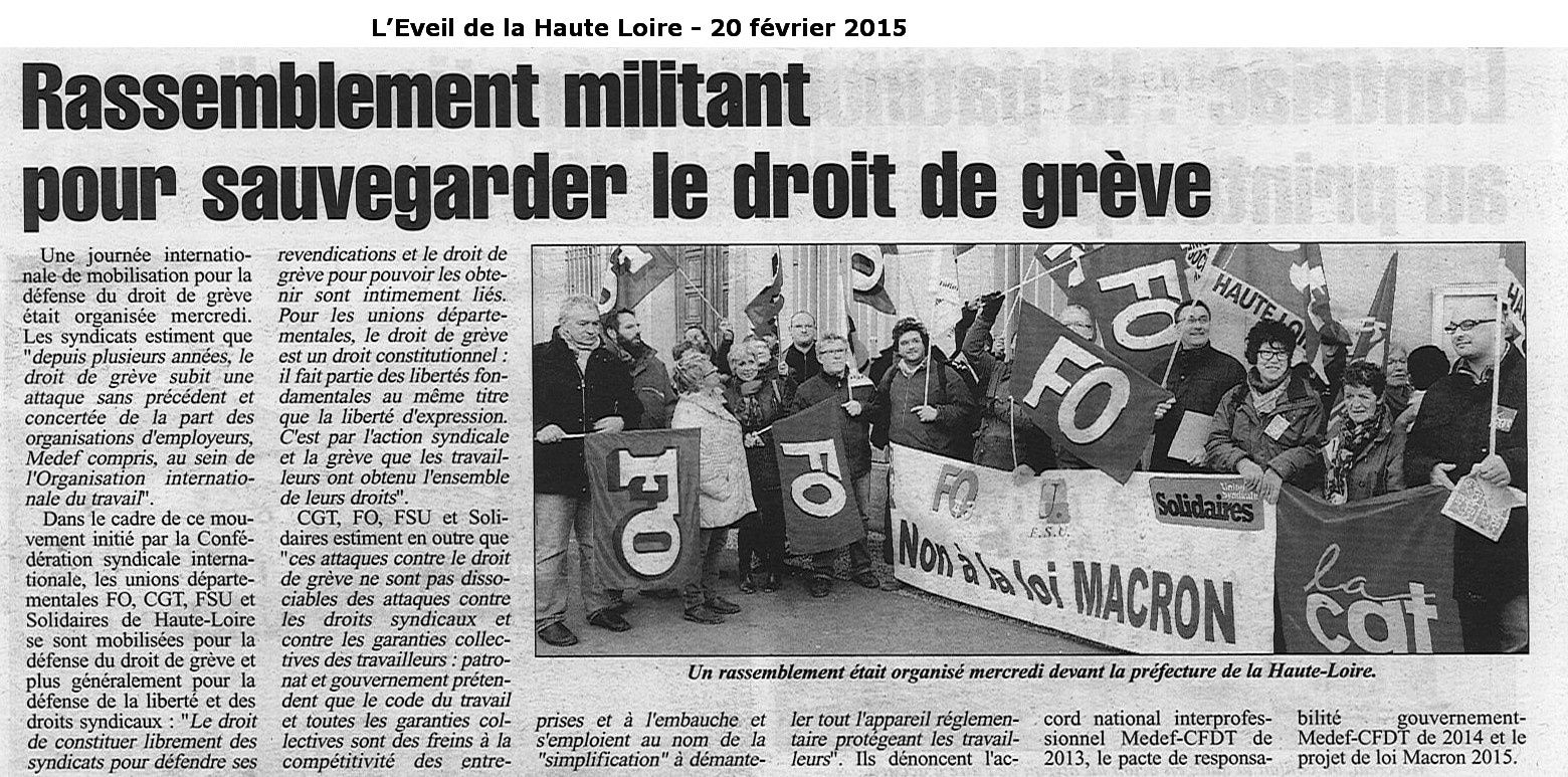 18 février au Puy: coup d'envoi de la grève interprofessionnelle du 9 avril