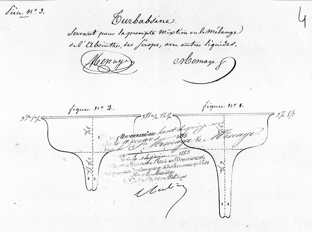 Dessin de la turbabsine. Page 4 du brevet d'invention. Document INPI