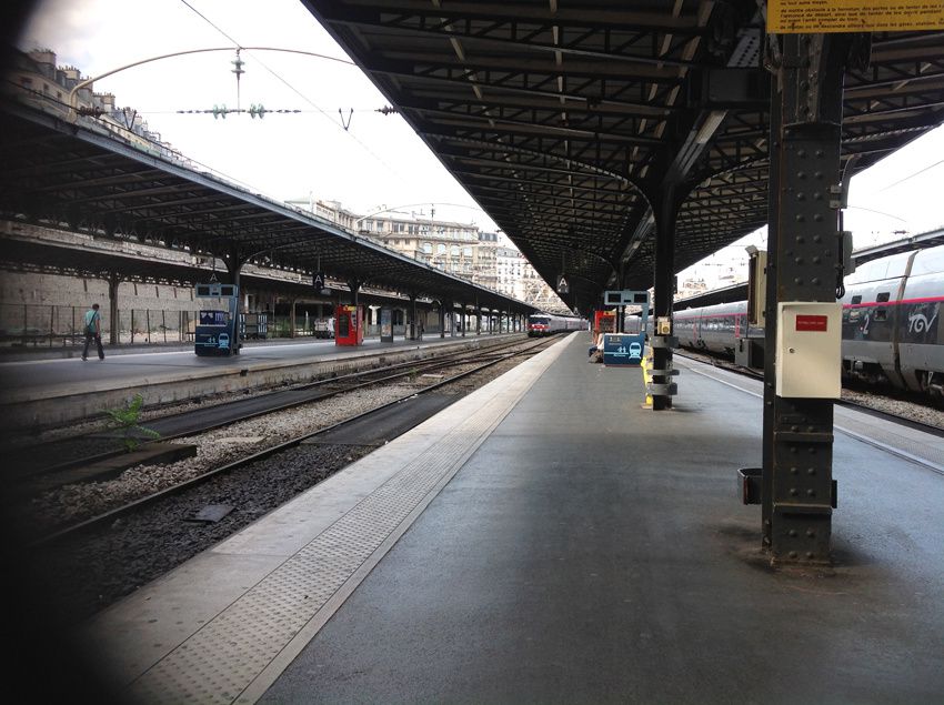 Arrivée du train Paris-Moscou à la gare de l'Est. 
