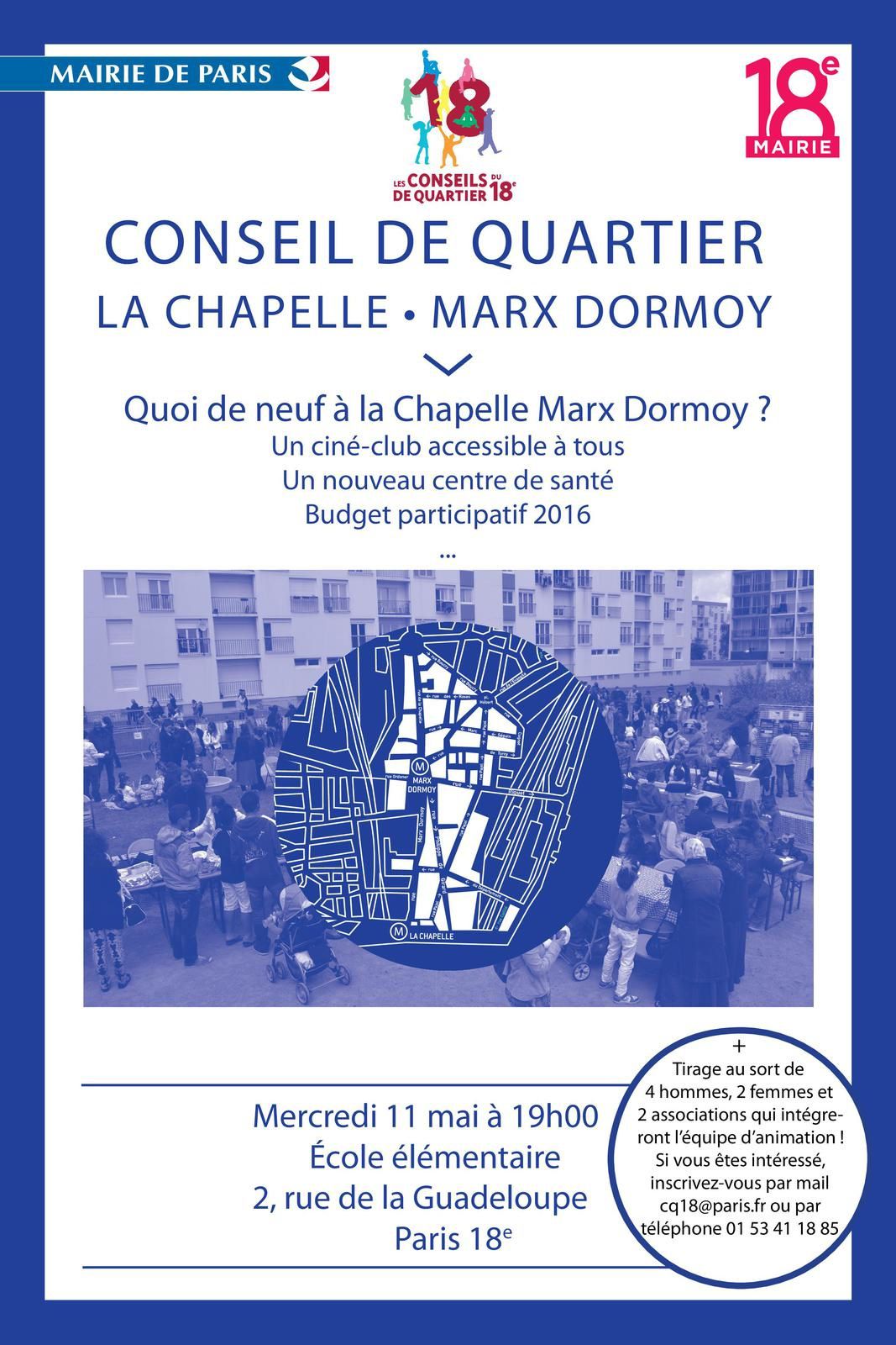 Conseil de quartier La Chapelle mercredi 11 mai 2016