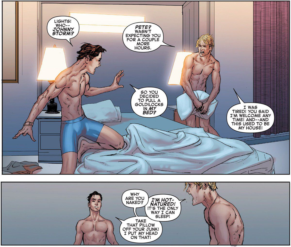 Peter Parker & Johnny Storm partagent le même lit