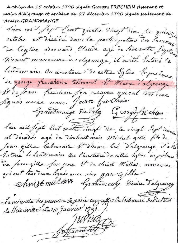 Le Conseil municipal d'Algrange de 1789 à l'annexion (1871)