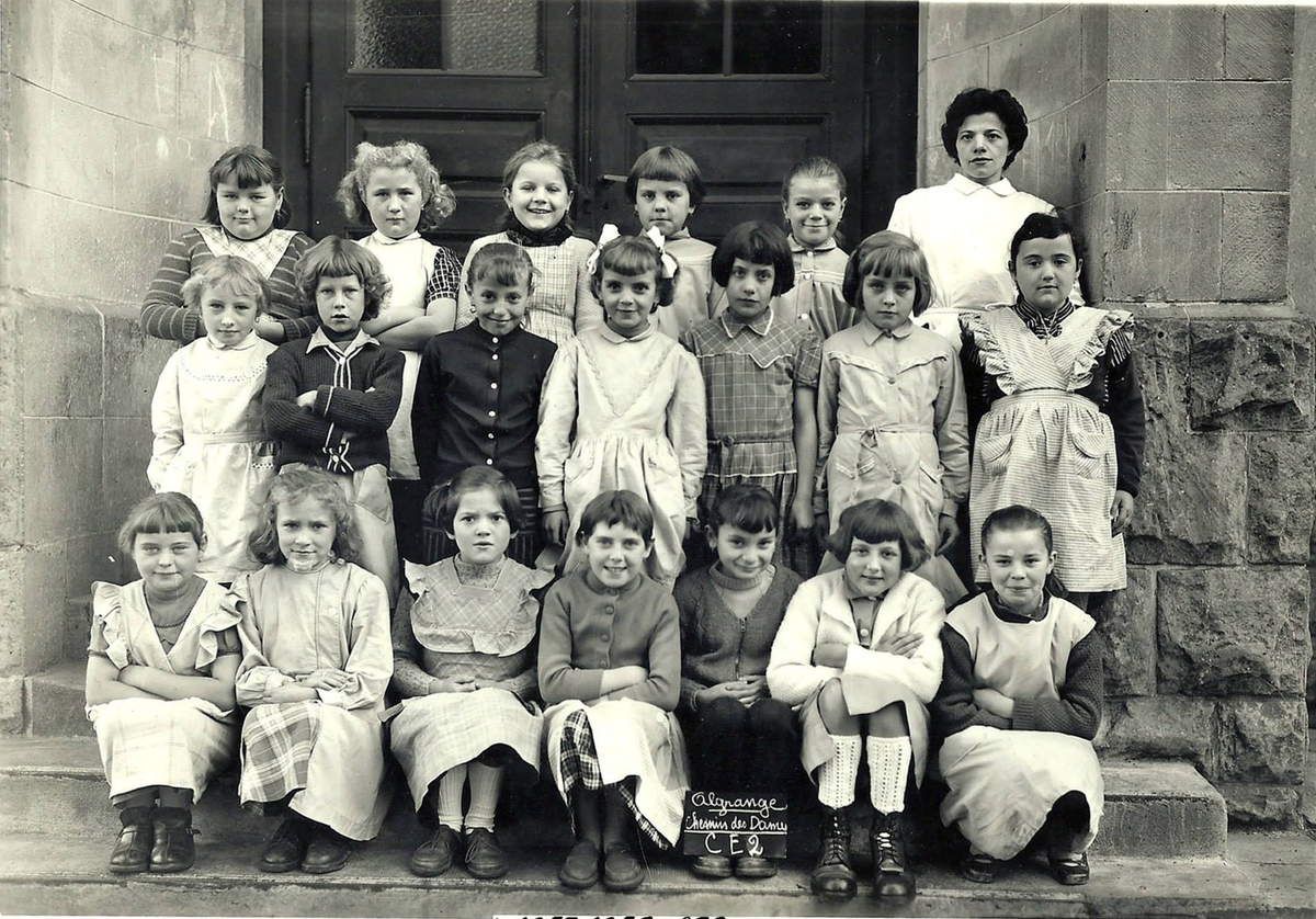Année scolaire 1957-1958 classe de Cours Elémentaire 2ème année (filles)