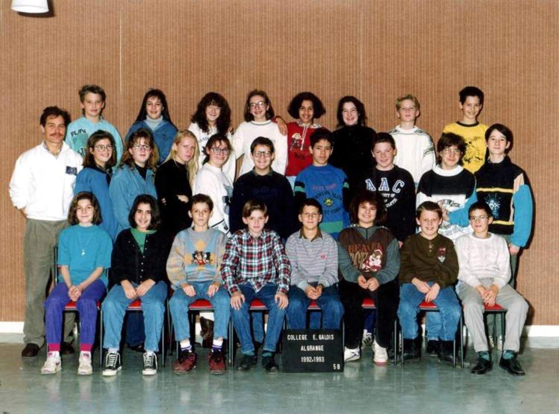 1992 - 1993 Classe de 5ème B (M. KREBS) 
