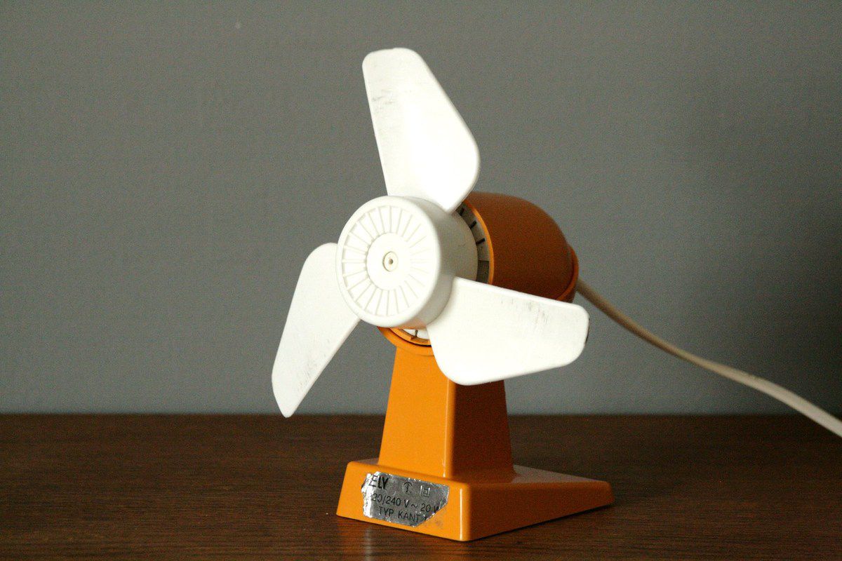 Petit ventilateur Ely orange Années 70 - Vintage